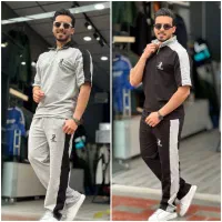 ست تیشرت شلوار‌ نیم زیپ نخ پنبه/ارسال رایگان