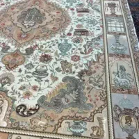 فرش دست بافت تبریز ابریشم۵۰ رج قلی نامی