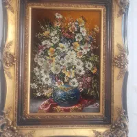 تابلو فرش چله ابریشم نو