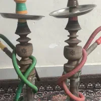 دو قلیان چوبی و یک قلیان مسافرتی
