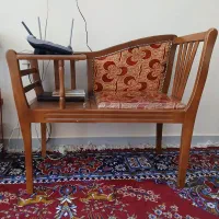 میزوصنندلی تلفن دوطبقه ای ویک کشوچوبی