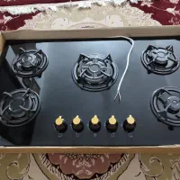 فروش اجاق گازپنج شعله صفحه ای ترموکوبل دار شیشه