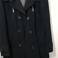 پالتو مردانه مشکی و سوییشرت سرمه ای