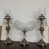 ست سه تیکه کریستال خورشیدی با پایه برنجی