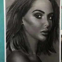 تابلو قاب شده سیاه قلم