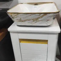 روشویی گاتریا طلایی مربع