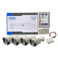 پکیج ۴ کانال دوربین مداربسته دید در شب رنگی ضدآب