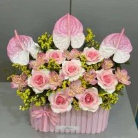 باکس گل شمع - هدیه ای که می مونه