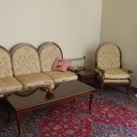 مبلمان استیل ساده و ناهار خوری تمام چوب