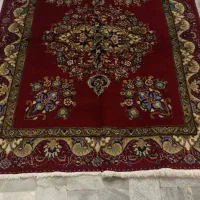 جفت قالیچه تبریز کف ساده دانه اناری