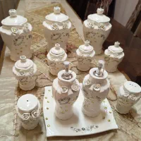 سرویس ۱۲ پارچه ی پای سماوری  و جای ادویه خارجی