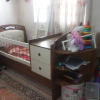 تخت کودک و نوجوان طرح کشتی با تشک نو