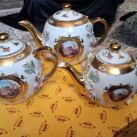 ست قوری گل برجسته قدیمی