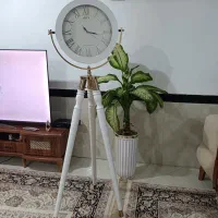 ساعت چوبی ایستاده باطری خور آرام گرد