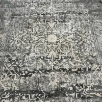 ۳ عدد فرش پتینه مدرن طرح فرانسوی زمینه طوسی