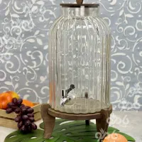 کلمن شیشه ای پایه چوبی