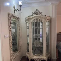 بوفه ویترین  وقاب آیینه چوب منبت