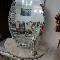 سلام یک دست ایینه شمعدان استیل اصل