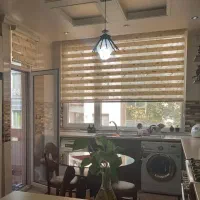 دو عدد پرده زبرا طرح گندم ریز در حد نو