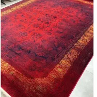 فرش» ماشینی طرح دستبافت سایررنگ ابعادمتفاوت چکی»