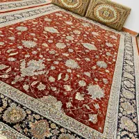 فرش سه تخته  ۶ متری و ۶ پشتی
