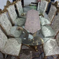 مبل استیل تمام چوب با میز نهار خوری