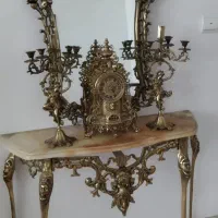 آینه و شمعدان برنز