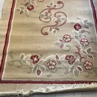 گلیم فرش کرم صورتی