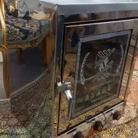 تنور گازی استیل سه شعله و دو چدن و دو سینی نو
