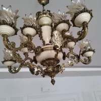 لوستر برنجی پنج شاخه دوبل ( ده شعله)