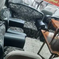 مبل ۷ نفره مشکی چرم درحد