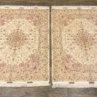 فرش جفت ۳ متری تبریز چله ابریشم طرح زوار