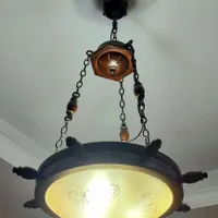 لوستر چوبی ۳ لامپی