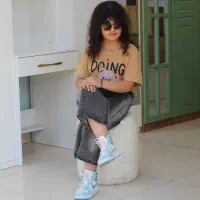 شلوار بگ و شافل دخترانه نگینی کاری