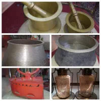 دیگهای مسی،هاون برنجی و مشربه قدیمی