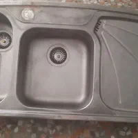 سینک  ظرفشویی اخوان با اتصالات، در حد نو،