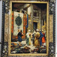 تابلو فرش دست بافت مدل بازار قاهره