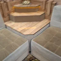 مبل ال ۹ با کنج چوبی دکوری