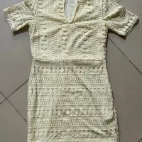 لباس مجلسی سفید کارشده H&M سایز ۳۸ استوک