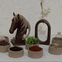 ظروف دکوری سنگی هفت سین اسب و شمع اسب و شمع