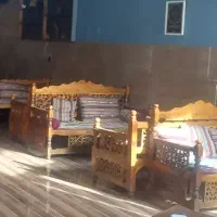 مبل چوبی|میز و صندلی غذاخوری|باغستان, |دیوار