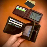 کیف پول جیبی تمام چرم طبیعی دستدوز