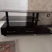 میز تلوزیون شیشه ای سه پله