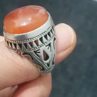 انگشتر نقره 15گرم وخورده ایی
