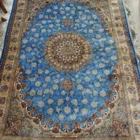 فروش یک جفت فرش ۶ متری ابریشم قیطران ۱۲۰۰ شانه نو