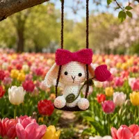 عروسک آویز ماشین بافتنی
