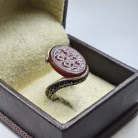 انگشتر عقیق یمن مدل پیچک نادعلی