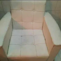 سلام مبل هفت نفره در حد نو چرم وپارچه مخمل