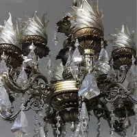لوستر شش شاخه ۱۲ شعله برنج