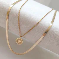 گردنبند تمام استیل دو لاین الیزابت هدیه ولنتاین